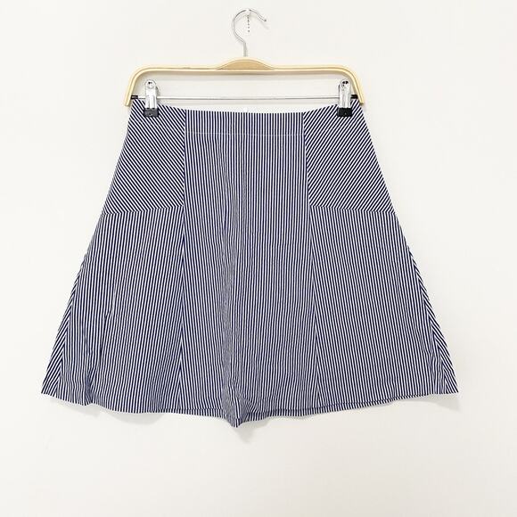 Ann Taylor Loft Blue Pinstripe Mini Skirt Size 2 - Picture 1 of 5